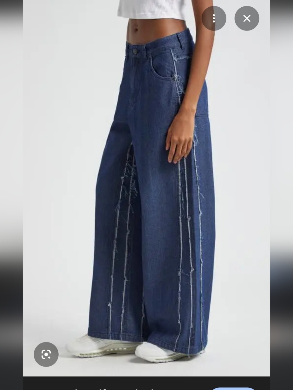 Honor The Gift Herringbone Twill Wide-Leg Jeans - Med